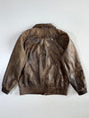 Vintage Distressed Brown Leather Jacket (Xl)