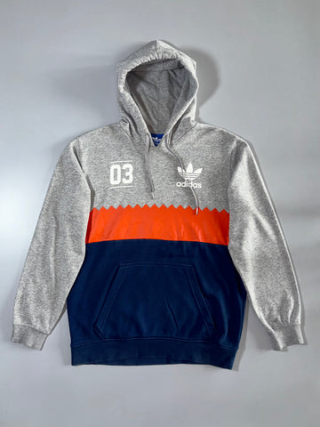 Adidas Originals 03 Colorblock Pullover Hoodie Grey/Orange/Navy (M)