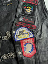 Vintage 90s Shelter Leather Biker Vest with Sturgis & Laconia Rally Patches (XL)