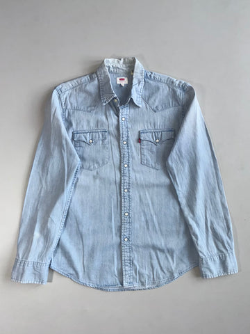 Levi’s Western Pearl Snap Denim Shirt Light Wash(M)