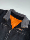 Vintage Hellfire Black Canvas Patch Biker Jacket (2XL)