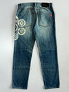Oni Rrai Embroidered Demon Graphic Denim Jeans (W:36|L:43)