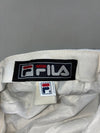Vintage Fila Minimal 5-Panel Cap – White, Textured Weave (Adjustable)