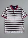Tommy Hilfiger Striped Slim Fit Polo White Navy Red (XL)