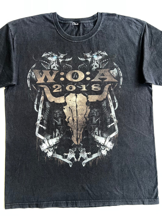 Wacken Open Air W:O:A 2018 Heavy Metal Festival Graphic T-Shirt Faded Black (XL)