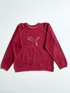 Vintage Puma Burgundy Embroidered Big Cat Crewneck | Size (L)