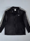 Adidas Black Fleece Track Jacket with White Stripes (L)