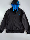 Vintage Adidas Originals Trefoil Black & Blue Zip-Up Hoodie (M)