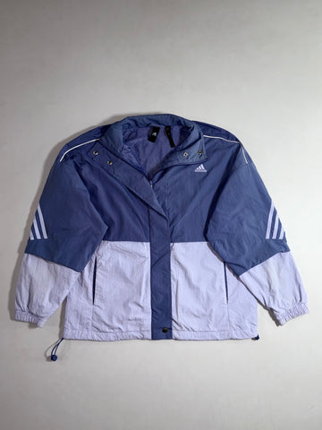 Adidas Colourblock 3-Stripes Oversized Windbreaker  Slate Blue/Lilac (M)