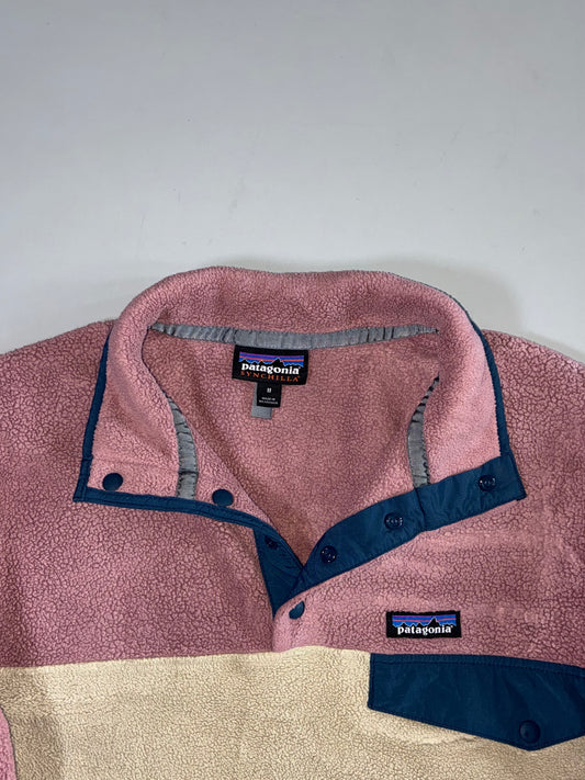 Patagonia Synchilla Snap-T Fleece, Pink/Cream (M/L)