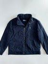 Polo Ralph Lauren Fleece-Lined Hidden Hood Gold Pony Full-Zip Navy Windbreaker Jacket (XL)