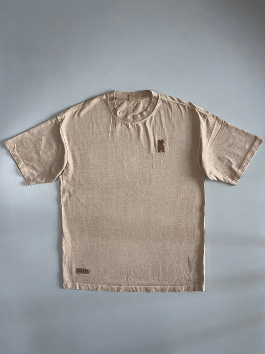 Lifework | Bearbrick Embroidered Oversized Tee | Light Beige (XL)