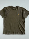 Carhartt WIP Chase T-Shirt – Olive with Gold Logo (L)