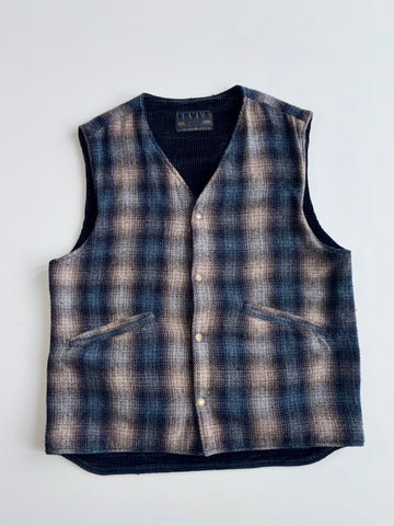 Levi’s Vintage Plaid Wool Button-Up Vest (M)