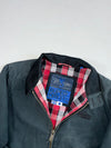 Superdry JPN Harrington Jacket – Washed Black with Red Check Lining (M)