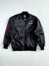 NBA Chicago Bulls Black Satin MA-1 Bomber Jacket – “Central Division 1946” Embroidered Sleeve (XL)