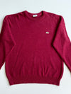 Vintage Lacoste Burgundy Knit Sweater – Made in France – Size  (XL)