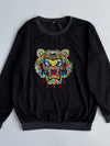 Kenzo Paris Inspired | Black Tiger Embroidered Sweatshirt | (M/L)