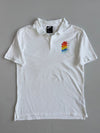 Nike Stacked Rainbow Logo Embroidered White Polo T-Shirt (M)