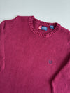 Chaps Burgundy Chunky Cotton Knit Crewneck Sweater (XL)