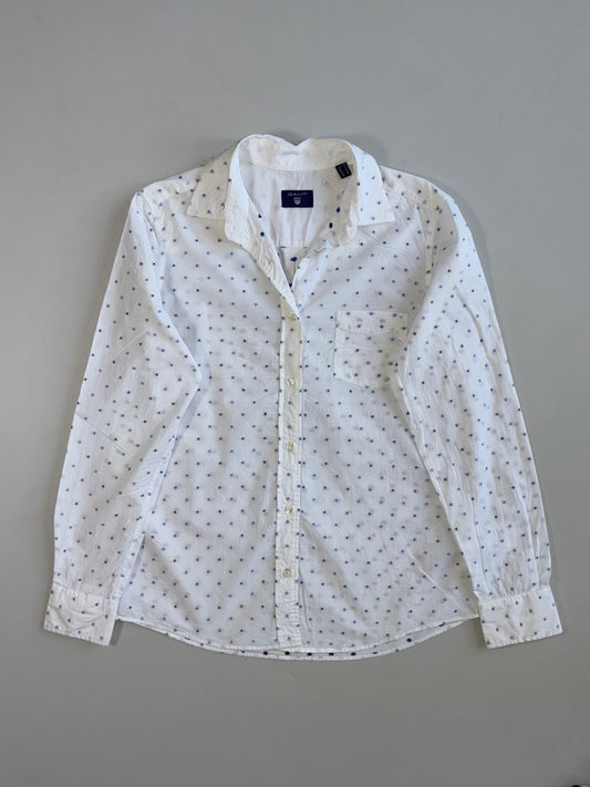 Gant White Fil Coupé Dotted Shirt(S)