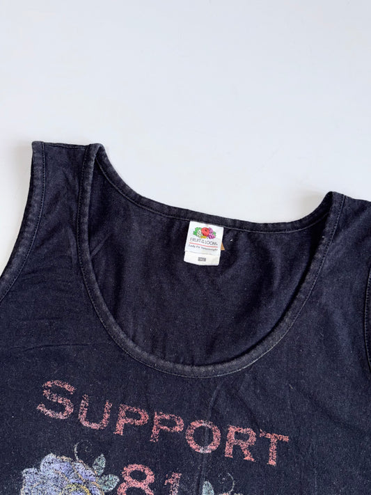 Vintage Fruit of the Loom | Support 81 Wales Biker Graphic Tank (S/M)