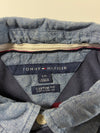 Tommy Hilfiger Navy Striped Rugby Polo – Chambray Collar, “5” Patch (XL)