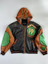 Pelle Pelle Marc Buchanan Baseball Soda Club Champions Leather Hooded Varsity Bomber (Detechable Arms & Hood)(XL)