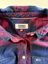 Tommy Jeans Red & Navy Plaid Flannel Shirt –(S)