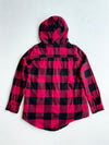 FB Red & Black Buffalo Check Sherpa-Lined Hooded Flannel Shacket (S/M)