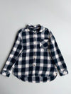 Roots Canada Flannel Plaid Button-Up Shirt  Navy/White (L)