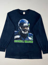 Seahawks Russell Wilson #3 Super Bowl XLVIII Long Sleeve Tee – Navy (L)