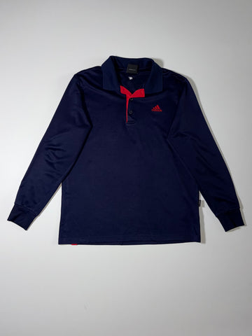 Adidas Long Sleeve Polo Shirt — Navy Blue (3XL)