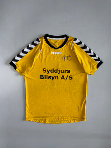 Hummel TRIF “Syddjurs Bilsyn A/S” Danish Club Football Jersey Yellow/Black (M)