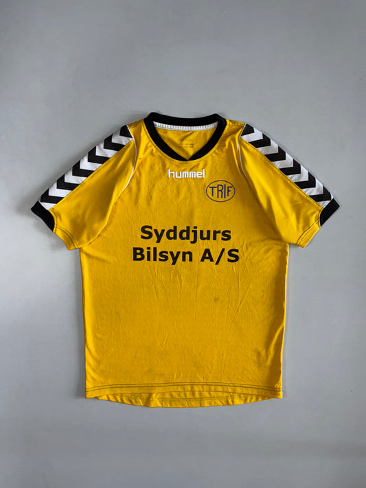 Hummel TRIF “Syddjurs Bilsyn A/S” Danish Club Football Jersey Yellow/Black (M)