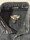 Harley-Davidson Washed Black Long-Sleeve Button-Up Shirt with Chest Logo (XL)