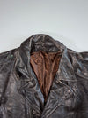 Distressed Brown Leather Double Rider Biker Jacket (2XL)
