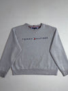 Tommy Hilfiger Heather Grey Embroidered Logo Crewneck Sweatshirt (L/XL)