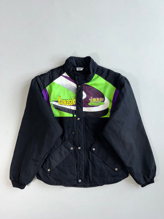 Vintage 90s Jopa x Kawasaki Racing Jacket Black Green( XL)