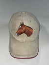 Vintage Horse Head Embroidered Beige Cap (Adjustable)