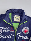 Nagata Collection Saint-Tropez Polo Cup Navy Sailing Bomber Jacket with Hidden Hood (L)