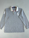 Polo Ralph Lauren Grey Big Pony Rugby Shirt – #3 Sleeve Patch, Long Sleeve (L)