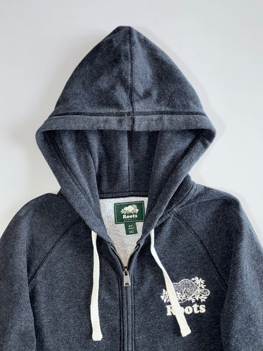 Roots Canada Charcoal Grey Zip Hoodie (S)