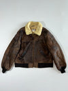 Vintage 1976 Charro USA Winter Zone Shearling Leather Flight Jacket (L/XL)