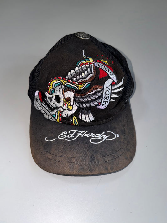 ZEd Hardy New York Skull Eagle Trucker Cap Embroidered (Adjustable Fit)
