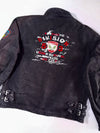 Highway 1 Casual Streetwear Graphic Jacket – Distressed Black Moto-Style Jacket (L)