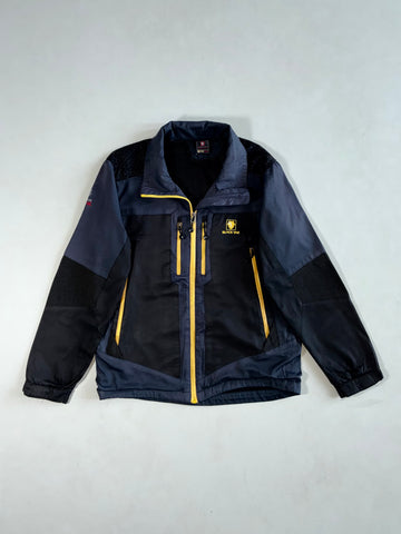 Black Yak Extreme Peak Technical Outdoor Jacket – Navy & Black with Yellow Zips (S)