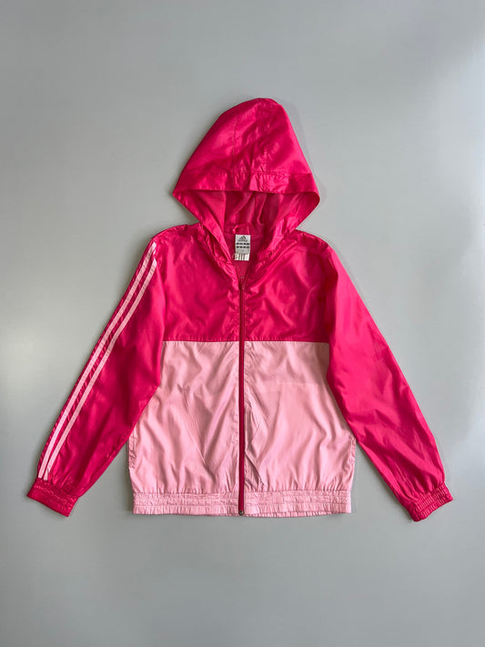 Adidas Three Stripe Hooded Windbreaker Jacket (M)