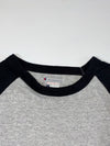 Champion Authentic Raglan 3/4 Sleeve Baseball Tee, Grey/Black (XS)