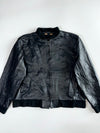 Power Trip Genuine Leather Moto Bomber Jacket (2XL/3XL)